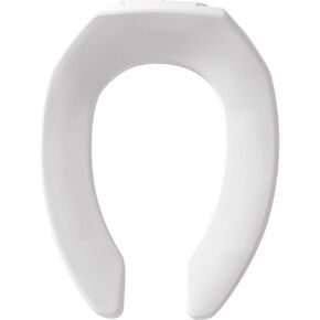 BEMIS 1955SSCT 000 Commercial Heavy Duty Open Front Toilet Seat without Cover will Never Loosen & Reduce Call-backs, ELONGATED, Plastic, White