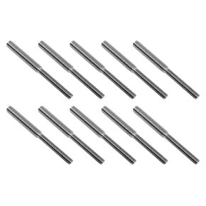 10x 304 M10 to M12 Stainless Steel Double End Threaded Stud Screw Bolts 80mm, Reduction Thread Adapter for Structural Columns Fasteners