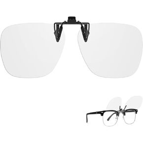 TJUTR Clip On Blue Light Blocking Glasses for Prescription Glasses, Fit Over Glasses for Computer TV Gaming, Anti Eyestrain