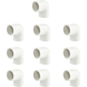 10pcs 2-Way 3/4" PVC Pipe Fitting 90 Degree Elbow PVC Adapter Coupling Schedule 40 White Socket 90 Degree PVC Pipe Elbow - 10Pack (0.75 Inch)