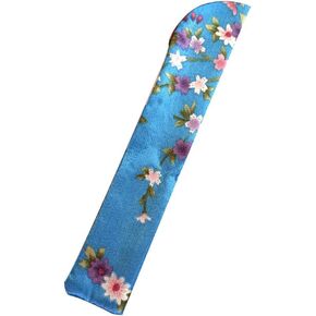 Blue Elegant Folding Hand Fan Bag Holder Dustproof Protector Pouch for Case Cover Wed Folding Fans, Decorative Accessories