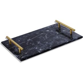 Marble Tray, Black Marble Tray with Golden Handle, Black Tray Decorative, Jewelry Tray, Perfume Tray, Bar/Perfume/Bathroom/Kitchen/Bedroom/Vanity Decorative Tray