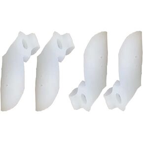 Toe Separators, Silicone Toe Bunion Corrector Toe Separators for Overlapping Toes Women to Correct Toes and Reduce The Pain of Bunions and Hallux Valgus Universal Size Set of 4 PCS. (White 1)