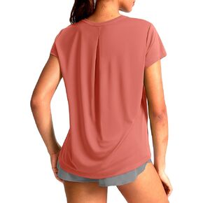 SANTINY Short Sleeve Workout Tops for Women Loose Fit Yoga T-Shirts Lightweight Breathable Running Athletic Tee Shirts