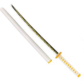 Fantasy Slayer Foam Sword Lighting Foam Katana Props Replica. for Collections, Gifts, Cosplay for Anime Shows White-Yellow