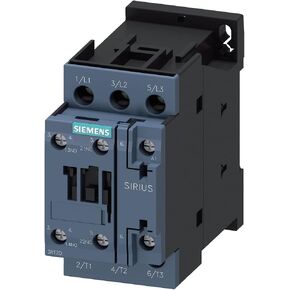 Siemens 3RT20251AK60 Contactor, AC-3, 7.5Kw/400V, 1No+1Nc, AC110V 50Hz, 120V 60Hz 3-Pole, Sz S0 Screw TERMINAL