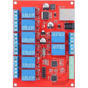 Agatige Ethernet Relay Board, 8-Channel Relay Module Network Switch TCP UDP Module Controller Electronic Switch Boards for Web Server Electronic Kit