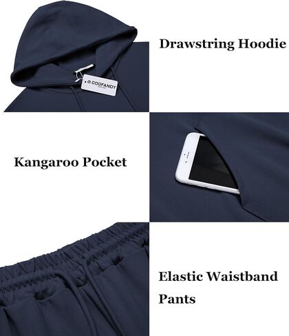 COOFANDY Men's Tracksuit 2 Piece Hoodie Athletic Sweatsuits Casual Jogging Suit Sets in Saudi Arabia