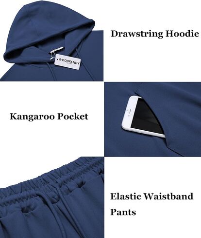 COOFANDY Men's Tracksuit 2 Piece Hoodie Athletic Sweatsuits Casual Jogging Suit Sets in Saudi Arabia