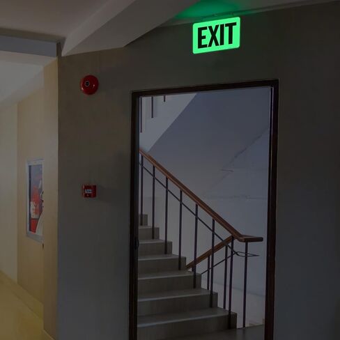 SmartSign "Exit" Sign | 7" x 10" Glow-in-The-Dark Aluminum in Saudi Arabia