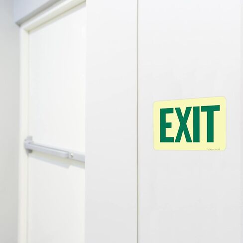 SmartSign "Exit" Sign | 7" x 10" Glow-in-The-Dark Aluminum in Saudi Arabia