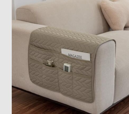 Sofa Chair Armrest Organizer Armchair Caddy for Sofa Couch Remote Control Bedside Storage Organizer Non-Slip Arm Chair Recliner Caddy for TV Remote Control Book Magazines Phone Ipad, Dark Grey in Saudi Arabia