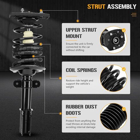 Front Complete Strut Shock Absorber Fit for Buick Lacrosse FWD 2.4L 2011 2012 2013 2014 2015 2016, Struts with Coil Spring 172529 172528 (Set of 2) in Saudi Arabia