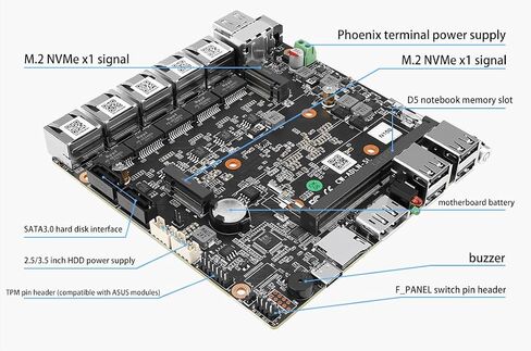 Firewall Appliance Mini PC, Intel Celeron N305 Quad Core 6xIntel I226 2.5G Ethernet VPN Router PC AES-NI HDMI*2 NO RAM NO SSD in Saudi Arabia