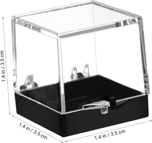 Ciieeo 60 Pcs Mineral Standard Display Box Rock Earring Support Pedestal Stand Containers with Lids Boxes for Display Beads Crystal Bead Container Clear Plastic Small Showcase in Kuwait