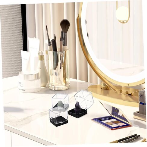 Ciieeo 60 Pcs Mineral Standard Display Box Rock Earring Support Pedestal Stand Containers with Lids Boxes for Display Beads Crystal Bead Container Clear Plastic Small Showcase in Kuwait