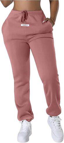 Women's Sweatpants Letter Drawstring Waist Jogger Pants Causal Fitness Lounge Trousers in Saudi Arabia