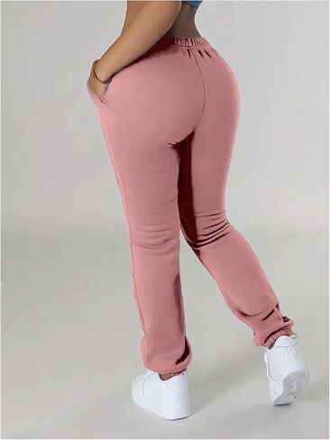 Women's Sweatpants Letter Drawstring Waist Jogger Pants Causal Fitness Lounge Trousers in Saudi Arabia