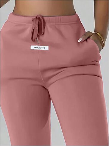 Women's Sweatpants Letter Drawstring Waist Jogger Pants Causal Fitness Lounge Trousers in Saudi Arabia