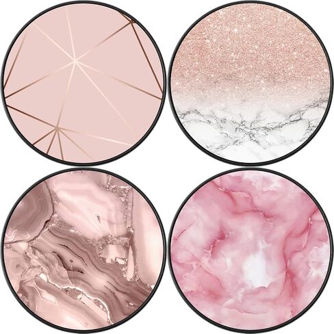 Cell Phone Stand Mount Grip Holder (4 Pack) - Marble Rose Gold Pink in Saudi Arabia
