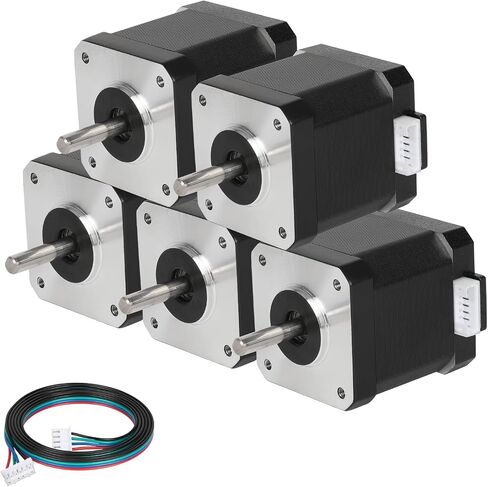 3pcs Nema 17 Stepper Motor 48MM Bipolar 2 A 48Ncm (67.97oz.in) 1.8 Degree Nema17 42 Stepper Motors Kit 2 Phase 4-Lead with 1m Cable and Connector for DIY CNC 3D Printer, 1.66x1.66x1.89inch in Saudi Arabia