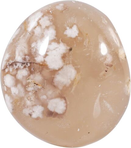 Sportmusies Irregular Shaped Natural Cherry Blossom Agate Pocket Worry Palm Stone, Polished Reiki Healing Crystal for Meditation Decoration in Kuwait