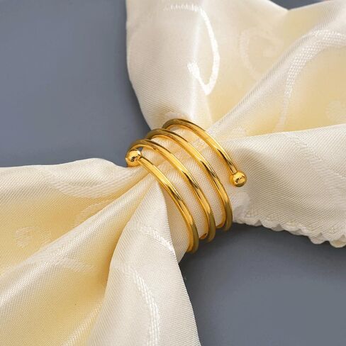 6Pcs Gold Napkin Rings Set - Leaf Napkin Rings for Wedding Decorations Napkins Rings Fiesta Dinner Napkins Gold Fall Napkin Rings - Metal Napkin Holders for Cloth Napkins Autumn Easter Napkin Rings in Saudi Arabia