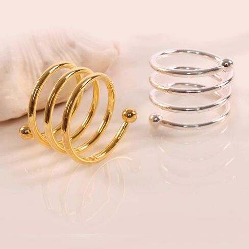 6Pcs Gold Napkin Rings Set - Leaf Napkin Rings for Wedding Decorations Napkins Rings Fiesta Dinner Napkins Gold Fall Napkin Rings - Metal Napkin Holders for Cloth Napkins Autumn Easter Napkin Rings in Saudi Arabia