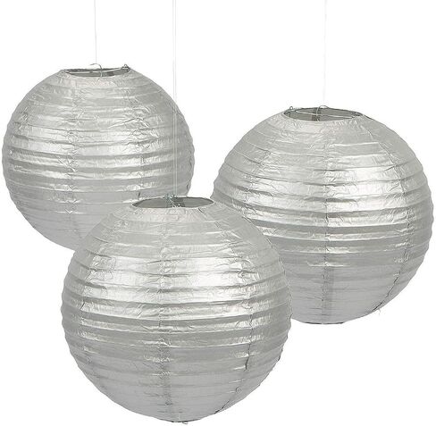 Fun Express - 12" Yellow Hanging Paper Lanterns - Party Decor - Hanging Lanterns - 6 Pieces for Celebrations in Saudi Arabia