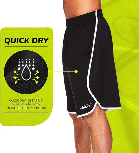 AND1 Men's Drop Needle Shorts, 2-Pack - Comfortable Athletic Performance Basketball Shorts in Saudi Arabia