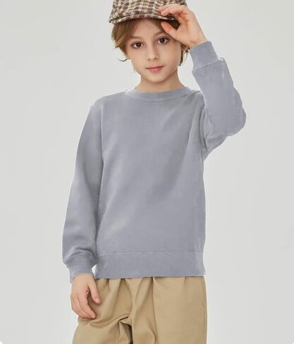 2-حزمة للجنسين الاطفال Crewneck البلوز طويلة الأكمام القطن البلوز للبنين والبنات (رفيعة) in Saudi Arabia
