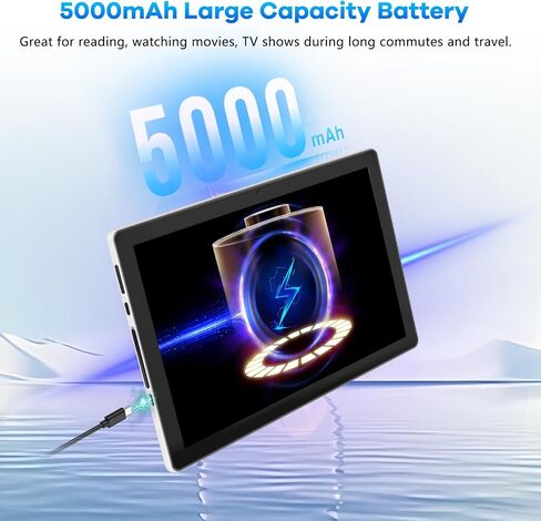 Android Tablet, 10.1 inch Tablets with 1280 * 800 IPS HD Touchscreen, Octa-Core Processor, 8GB RAM 128GB ROM, 1TB TF Card Expandable, 5G/2.4G WiFi, BT 5.0,Dual Camera, 2024 US Version in Saudi Arabia