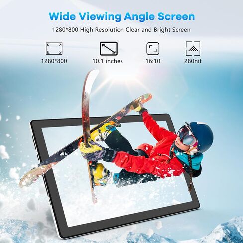 Android Tablet, 10.1 inch Tablets with 1280 * 800 IPS HD Touchscreen, Octa-Core Processor, 8GB RAM 128GB ROM, 1TB TF Card Expandable, 5G/2.4G WiFi, BT 5.0,Dual Camera, 2024 US Version in Saudi Arabia