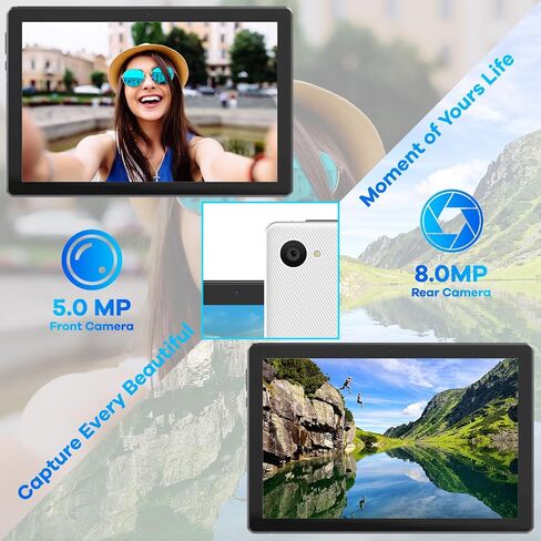 Android Tablet, 10.1 inch Tablets with 1280 * 800 IPS HD Touchscreen, Octa-Core Processor, 8GB RAM 128GB ROM, 1TB TF Card Expandable, 5G/2.4G WiFi, BT 5.0,Dual Camera, 2024 US Version in Saudi Arabia