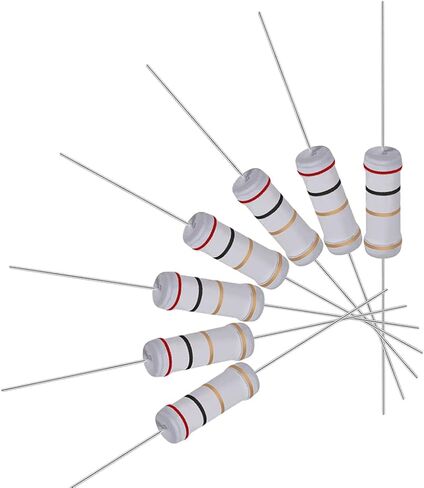 uxcell 20Pcs 2 Ohm Resistor, 3W 5% Tolerance Metal Oxide Film Resistors, Lead, Flame Proof for DIY Electronic Projects and Experiments in Saudi Arabia