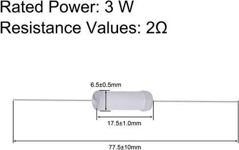 uxcell 20Pcs 2 Ohm Resistor, 3W 5% Tolerance Metal Oxide Film Resistors, Lead, Flame Proof for DIY Electronic Projects and Experiments in Saudi Arabia