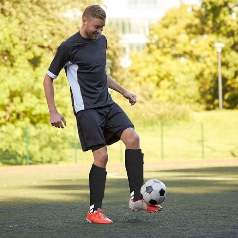 1 Pair Mens Grip Soccer Socks, 1 Pair Shin Sleeves with 1 Pack Shin Guards, Professional Soccer Football Game Set 3 Pcs (Black) in Saudi Arabia