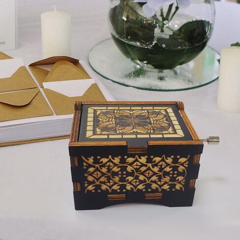 You are My Sunshine Wooden Music Box, Hand Crank Musical Figurine with Lyrics, for Girlfriend, Wife, Husband, Wedding Gift for Couple in Saudi Arabia