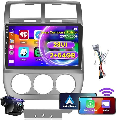 Roinvou [2G+32G] Android 13 Car Stereo for Jeep Compass Patriot 2007-2009 with Wireless Carplay Android Auto, 10.1" Touch Screen Car Radio Support GPS/WiFi/Bluetooth/26UI/Voice Control/SWC in Saudi Arabia