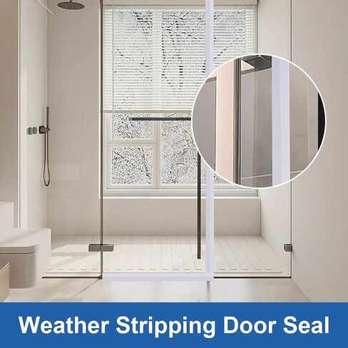 moonoom Adhesive Door Draft Stopper Seal Strip, 3" x 29.5 Ft Silicone Weather Stripping Tape, Waterproof Under Door Insulation Sealing Strip for House Doors Window Shower Glass Gaps in Saudi Arabia
