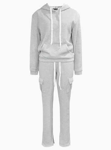 مجموعة ملابس نسائية من قطعتين من LovelyWholesale بأكمام طويلة وقلنسوة ومجموعة بدلة رياضية للركض in Kuwait