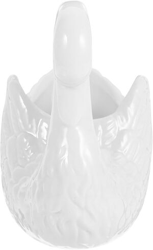 SHOWERORO Ceramic Swan Ornament Mini Pot Jewelry Organizer Tealight Holder Storage Dish for Wedding Home Decor in Kuwait