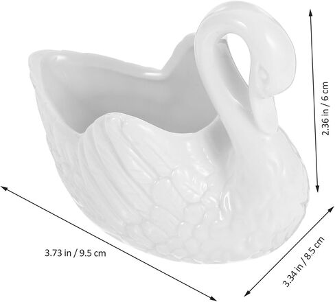 SHOWERORO Ceramic Swan Ornament Mini Pot Jewelry Organizer Tealight Holder Storage Dish for Wedding Home Decor in Kuwait