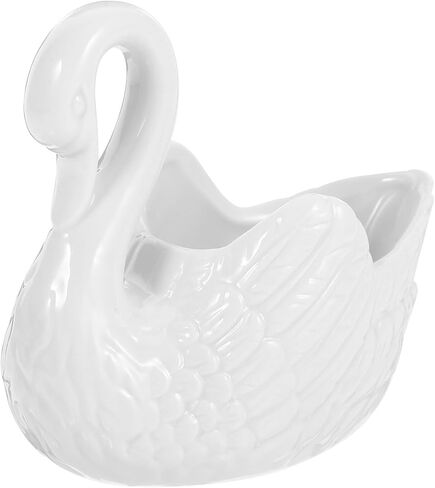SHOWERORO Ceramic Swan Ornament Mini Pot Jewelry Organizer Tealight Holder Storage Dish for Wedding Home Decor in Kuwait