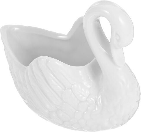 SHOWERORO Ceramic Swan Ornament Mini Pot Jewelry Organizer Tealight Holder Storage Dish for Wedding Home Decor in Kuwait