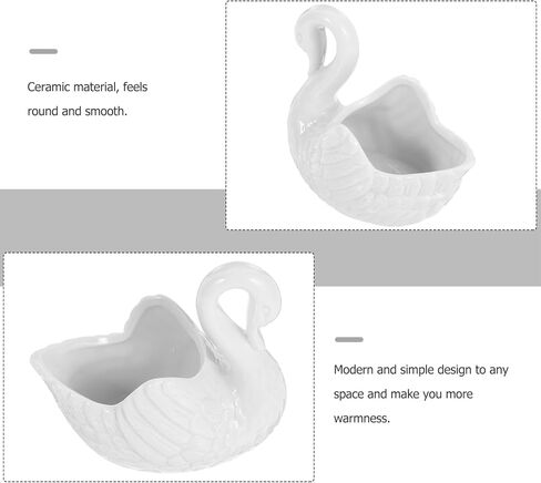 SHOWERORO Ceramic Swan Ornament Mini Pot Jewelry Organizer Tealight Holder Storage Dish for Wedding Home Decor in Kuwait
