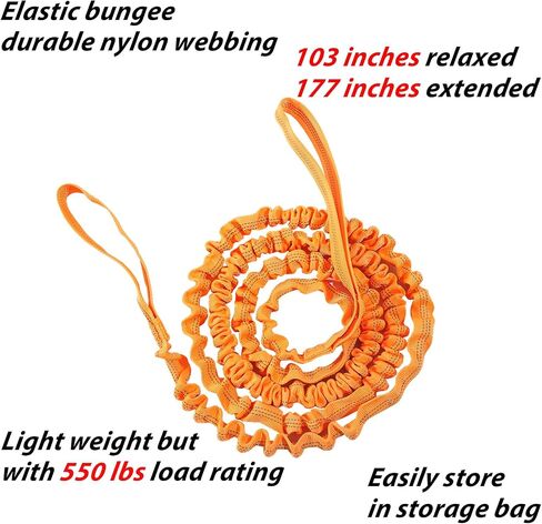 Bike Tow Rope for Kids,Orange Bicycle Tow Rope,MTB Stretch Bungee for Long Ride Going Uphill,Compatible with Any Bicycle (Orange, 66.90) in Saudi Arabia