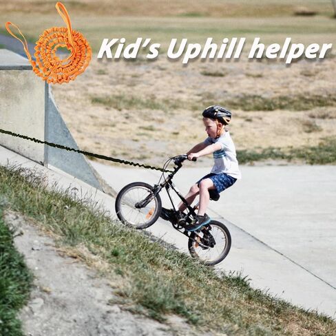 Bike Tow Rope for Kids,Orange Bicycle Tow Rope,MTB Stretch Bungee for Long Ride Going Uphill,Compatible with Any Bicycle (Orange, 66.90) in Saudi Arabia