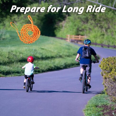 Bike Tow Rope for Kids,Orange Bicycle Tow Rope,MTB Stretch Bungee for Long Ride Going Uphill,Compatible with Any Bicycle (Orange, 66.90) in Saudi Arabia