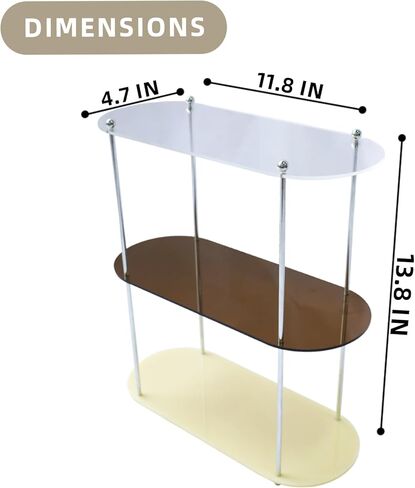 Benkyo bathroom vanity organizer perfume organizer for dresser countertop shelf makeup counter shelf desktop shelf storage organizers for kitchen（3 tier，Brow+Yellow+Clear） in Saudi Arabia
